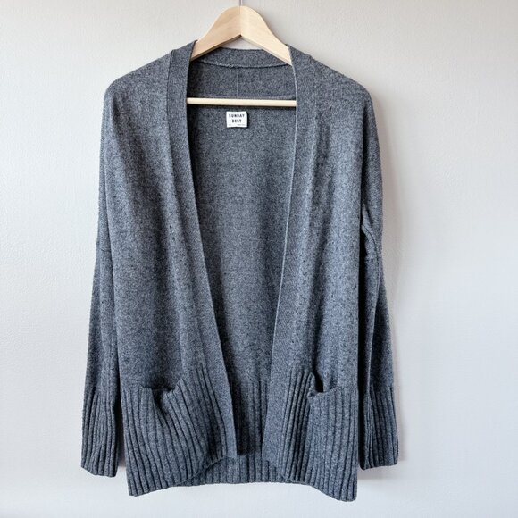 Sunday Best Sweaters - Aritzia Sunday Best merino wool blend Lenox Cardigan Sweater charcoal grey XXS